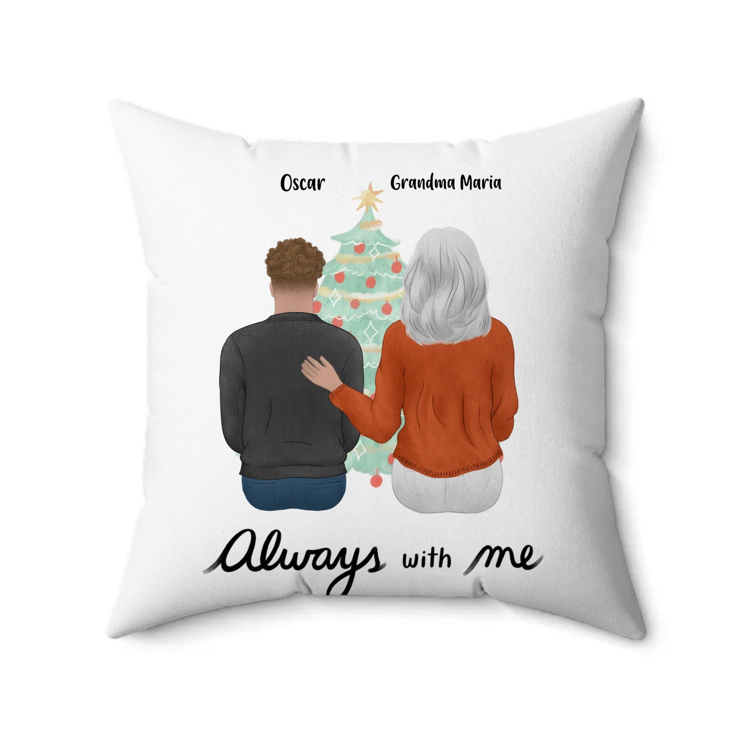 Grandparent Remembrance Faux Suede Square Pillow (PERSONALIZED)