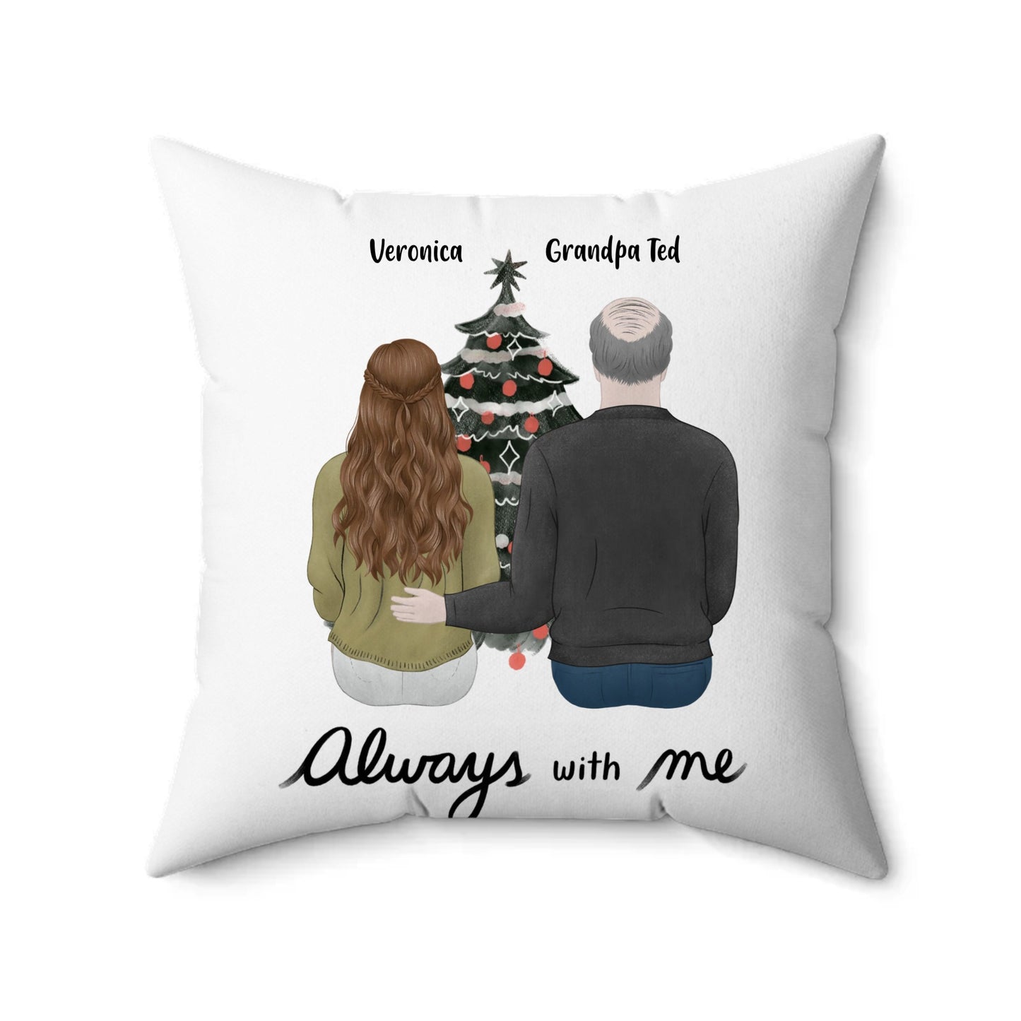 Grandparent Remembrance Faux Suede Square Pillow (PERSONALIZED)