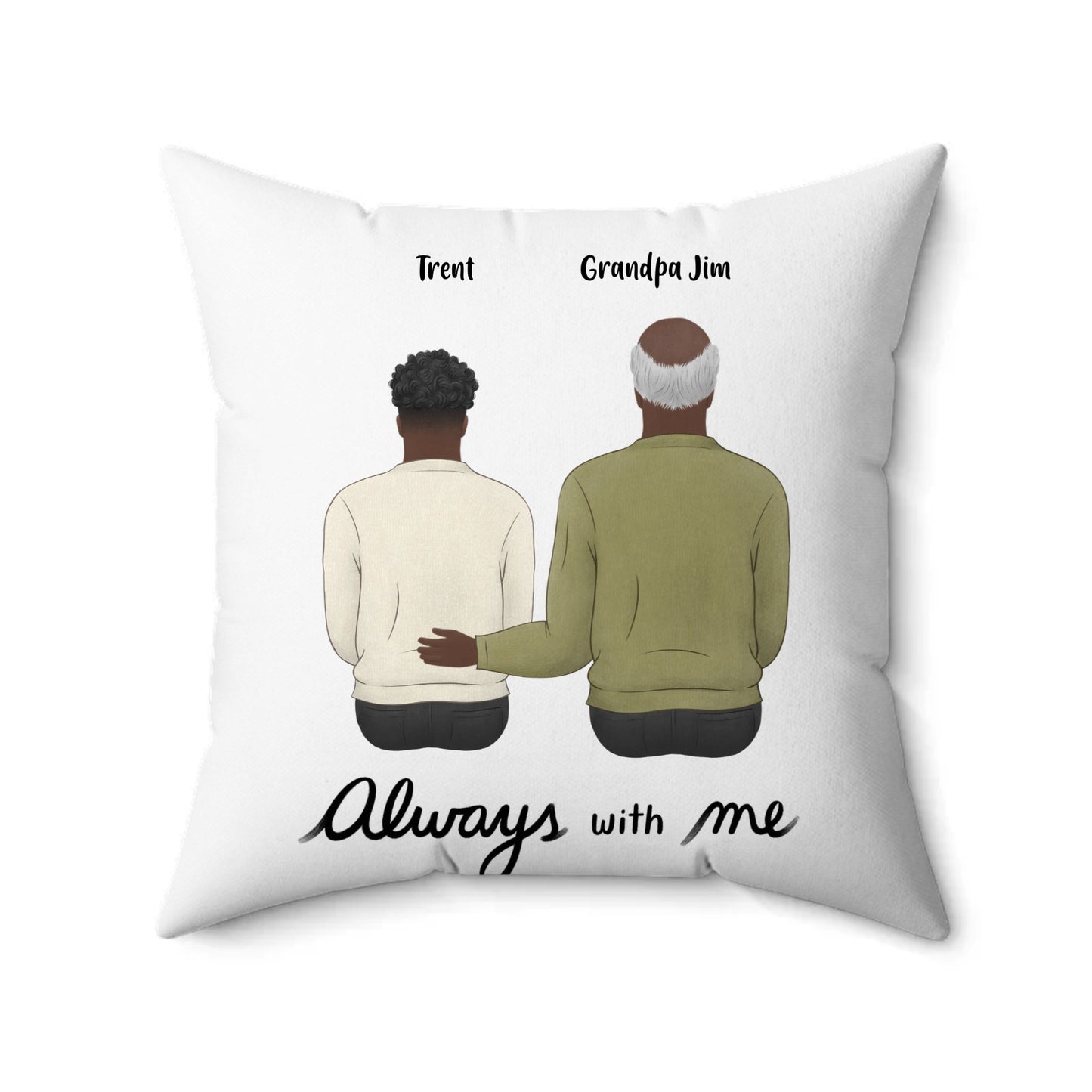 Grandparent Remembrance Faux Suede Square Pillow (PERSONALIZED)