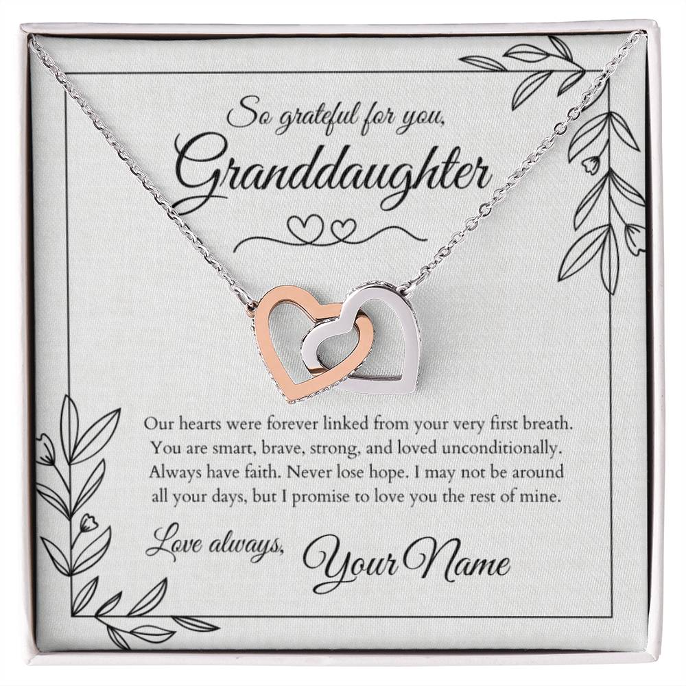 Hearts Forever Linked™ Necklace for Granddaughters with Personalized Message