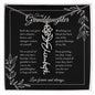 GrandBloom™ Granddaughter Signature Name Necklace - BLACK (18K Gold Finish or Polished Steel w/ Optional Luxury Gift Box)