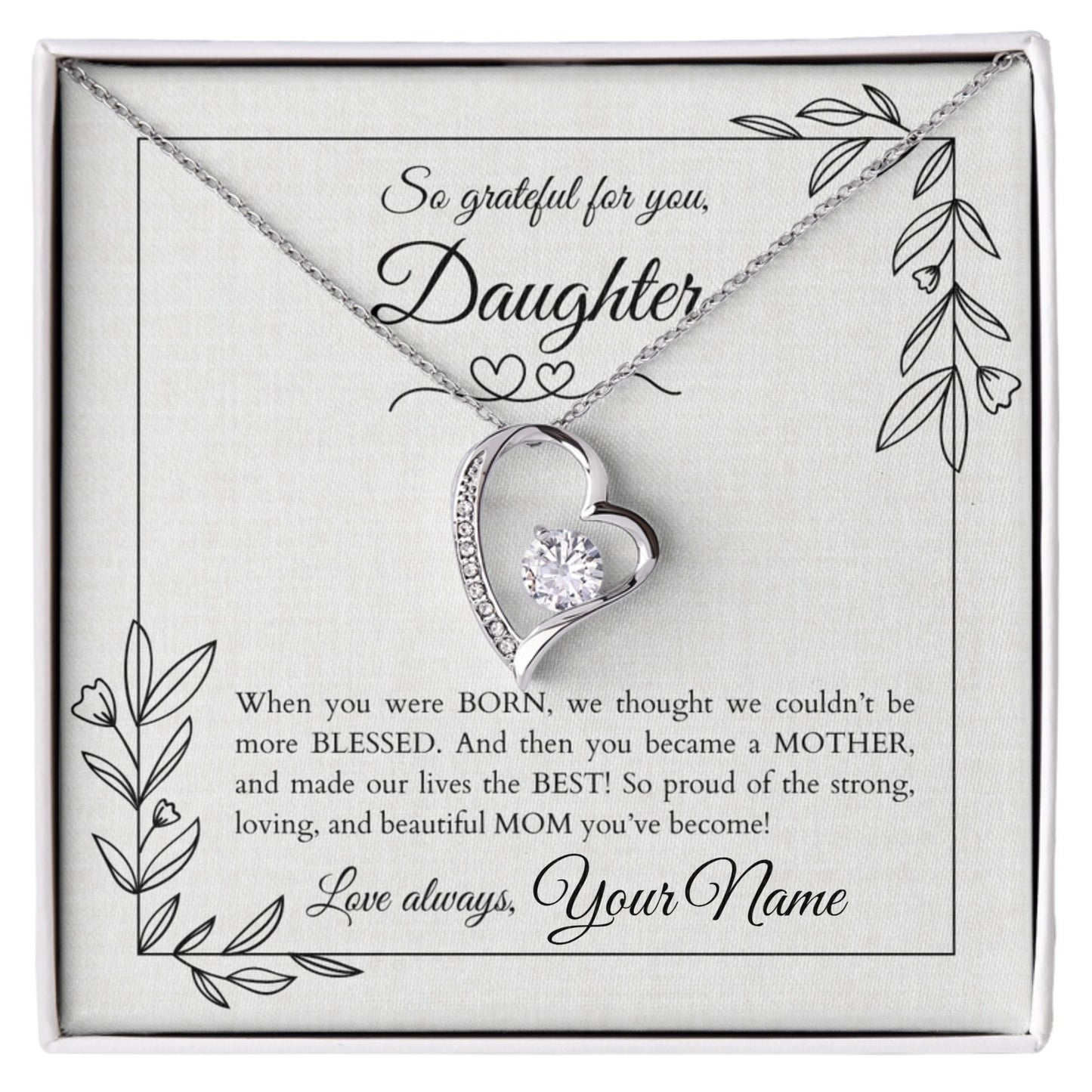 More Than Blessed™ Necklace for Adult Daughters with Personalized Message
