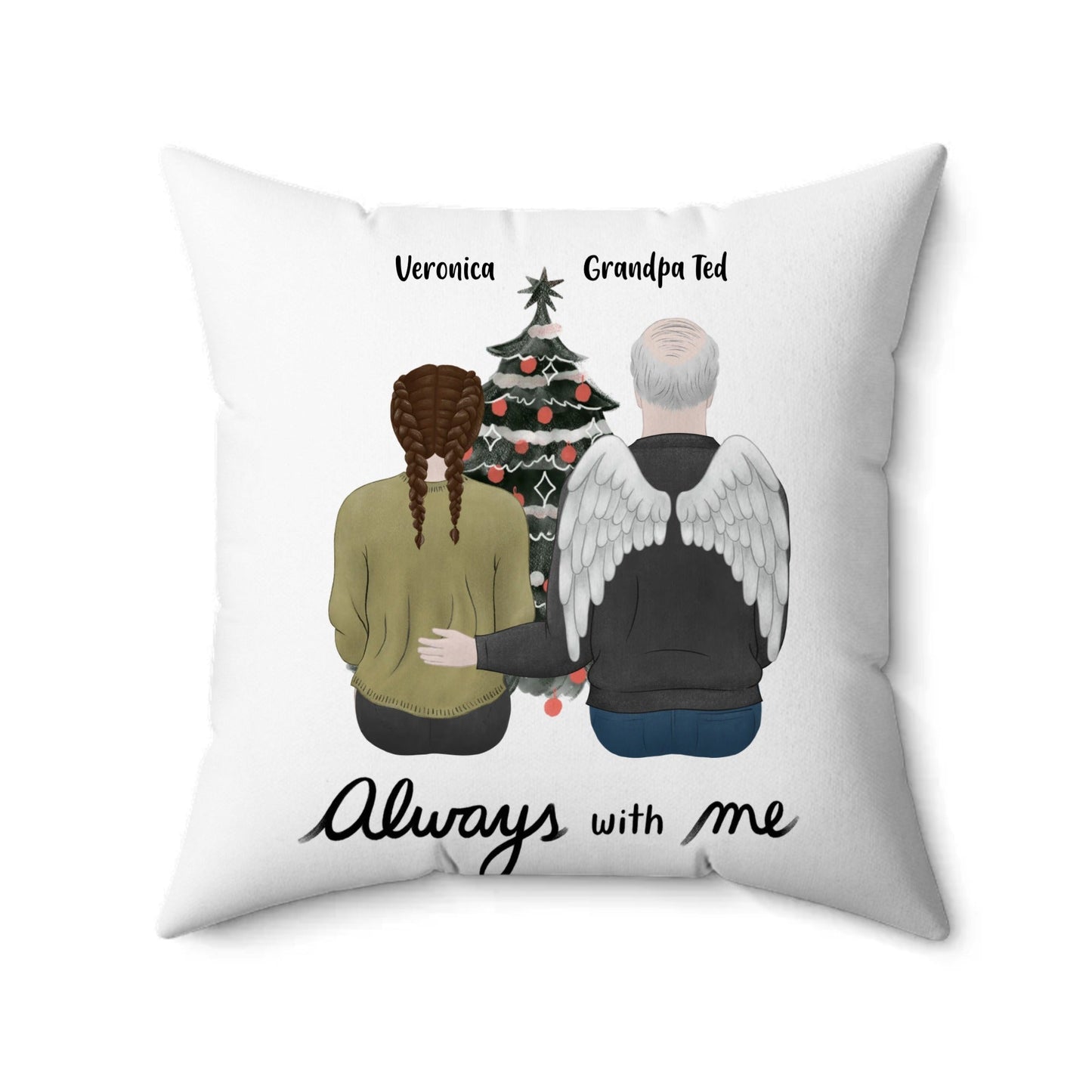 Grandparent Remembrance Faux Suede Square Pillow (PERSONALIZED)