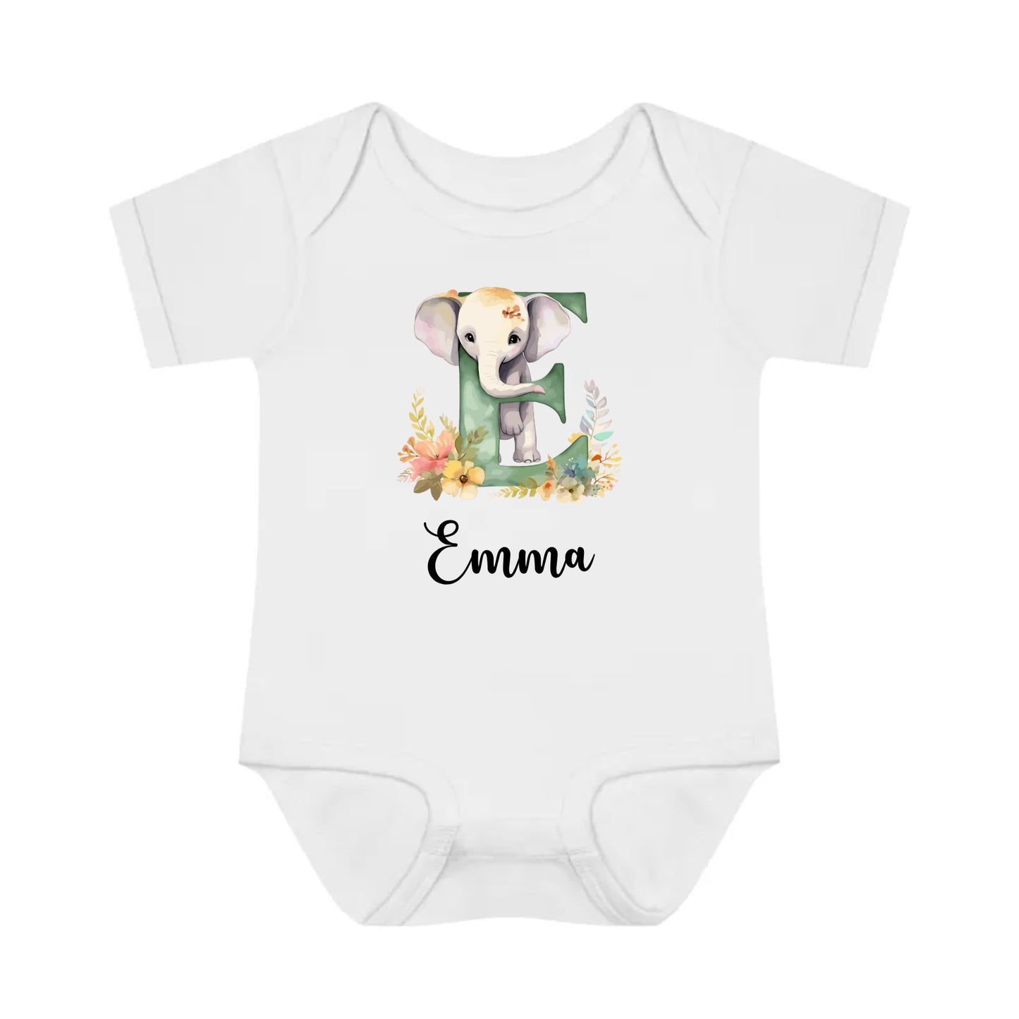 Adorable Floral Animal Alphabet Baby Outfit (PERSONALIZED)