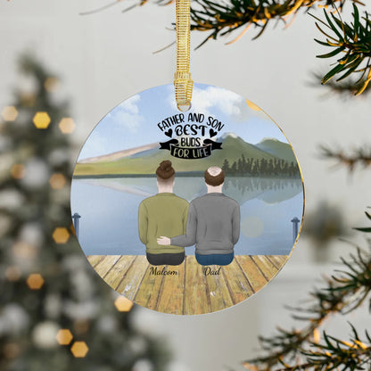 Father + Son Best Buds Acrylic Ornament (PERSONALIZED)