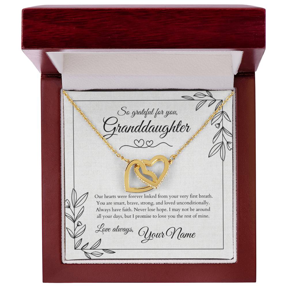 Hearts Forever Linked™ Necklace for Granddaughters with Personalized Message