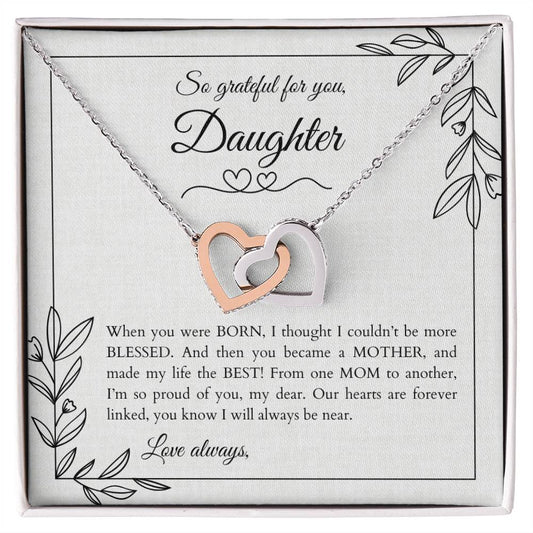 Mother's Day Hearts Forever Linked™ Necklace for Adult Daughters with Personalized Message