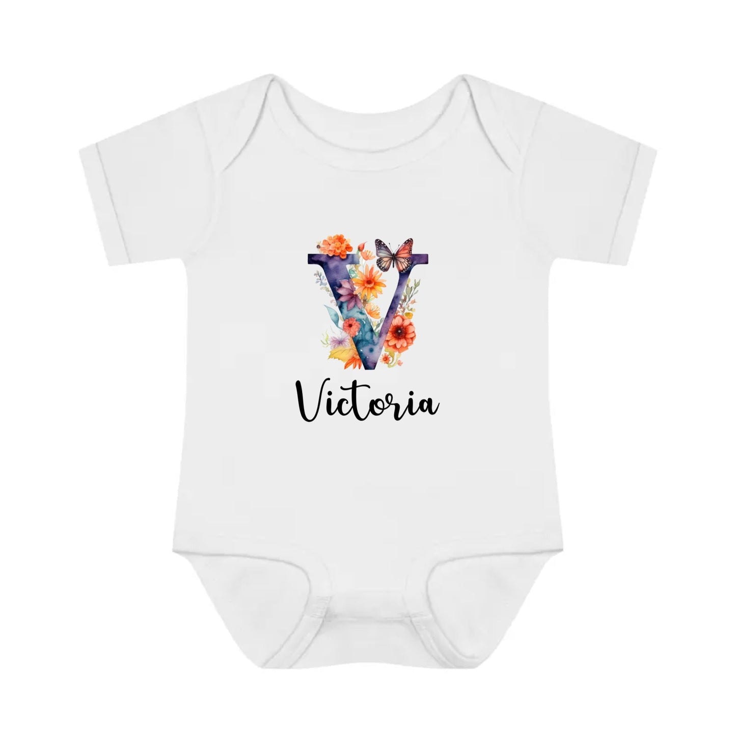 Beautiful Floral Alphabet Baby Outfit (PERSONALIZED)