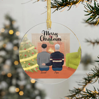 Father + Son Best Buds Acrylic Ornament (PERSONALIZED)
