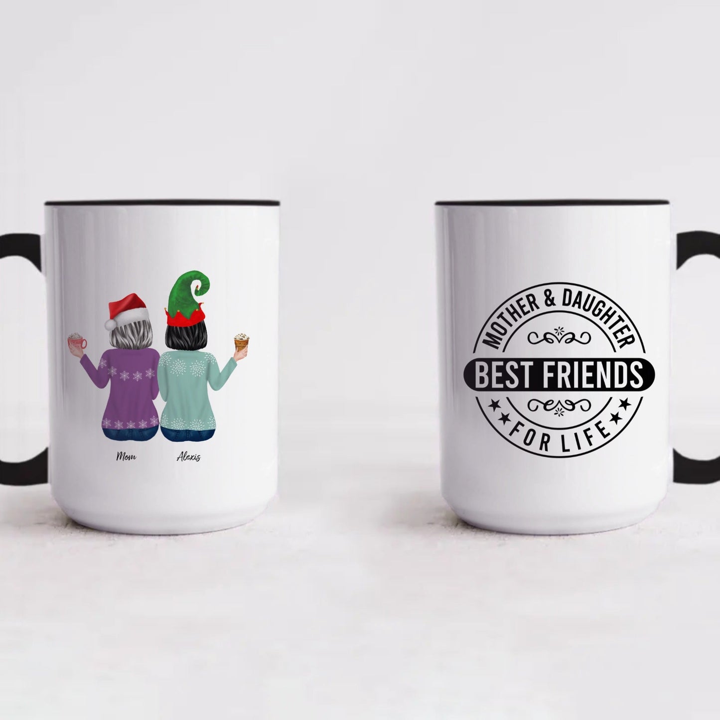 Mother + Daughter Friends Forever Accent Mug (PERSONALIZED)